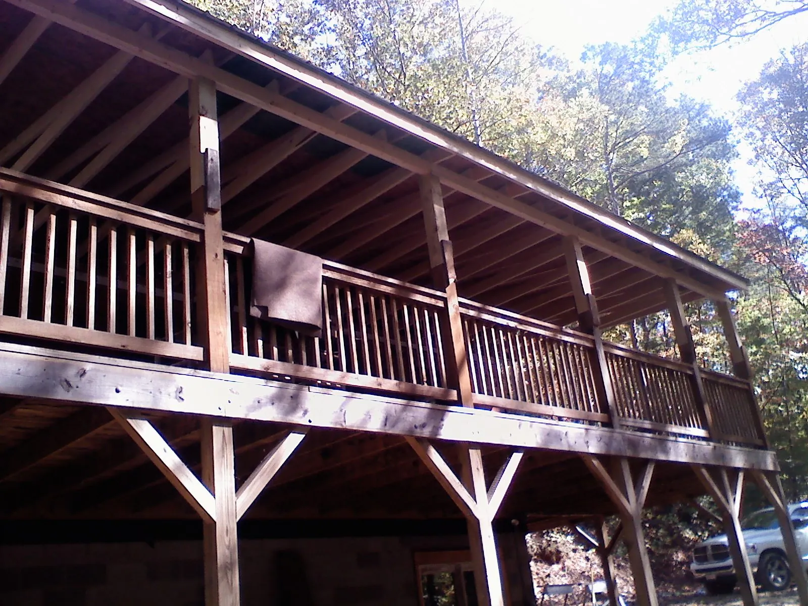 Timber framing under a new elevated porch and deck — Roof Leak Repair in Flandreau by Roofing Brothers